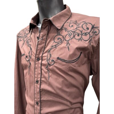 Coofandy Camicia western da uomo in cotone con ricami - ULTIMO PEZZO - taglia XXL