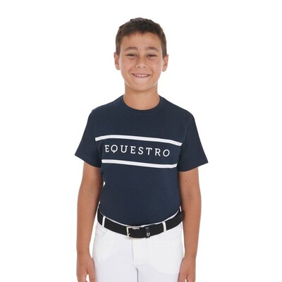 Equestro T-shirt bambini con scritta a contrasto - ULTIMO PEZZO - misura 14 anni