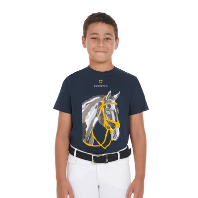 Equestro T-shirt bambini slim fit testa cavallo  - ULTIMO PEZZO - misura 14 anni