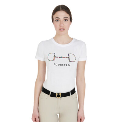 Equestro T-shirt donna slim fit con filetto - ULTIMI PEZZI - 