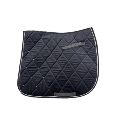 Equi-Theme Sottosella da dressage in velluto con cordoncino e strass - ULTIMO PEZZO - colore nero