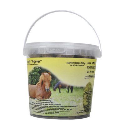 Hkm Sports Biscotti per cavalli -erbe-, nel secchiello 750 g 12 pezzi