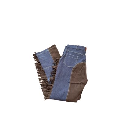 Hkm Sports Jeans elasticizzato con rinforzi in alcantara e frange - ULTIMI PEZZI -