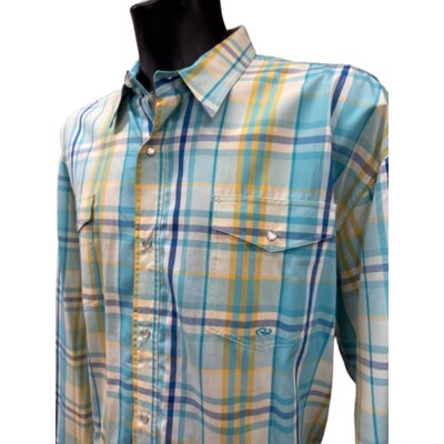 Roper Camicia western in cotone a quadri azzurro - ULTIMO PEZZO - taglia XXL