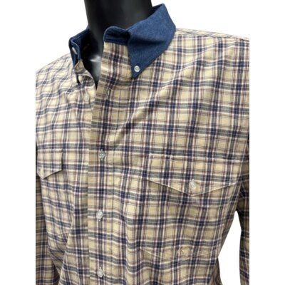 Roper Camicia western in cotone a quadri con colletto in denim - ULTIMO PEZZO - taglia XXL