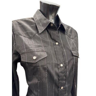 Roper Camicia western da donna nera con lurex - ULTIMO PEZZO - taglia M