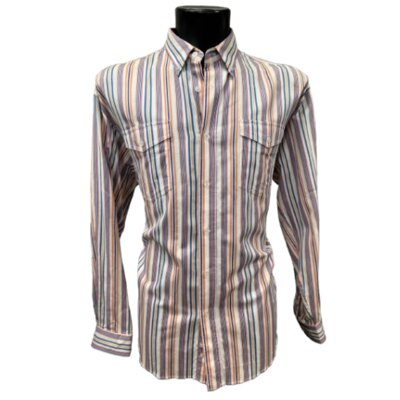 Roper Camicia western da uomo in cotone a righe - ULTIMO PEZZO - taglia L