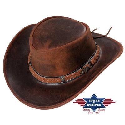 Stars & Stripes Cappello western in cuoio 