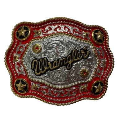 Wrangler Fibbia cintura western argento e rossa - ULTIMO PEZZO -