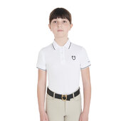 Equestro Polo bambini slim fit in tessuto tecnico antibatterico