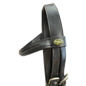 Eric Thomas Briglia da dressage in cuoio con doppia redine - ULTIMI PEZZI - colore NERO