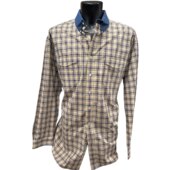 Roper Camicia western in cotone a quadri con colletto in denim - ULTIMO PEZZO - taglia XXL