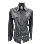 Roper Camicia western da donna nera con lurex - ULTIMO PEZZO - taglia M