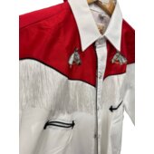 Umbria Equitazione Camicia western in cotone con frange e ricami - ULTIMO PEZZO -