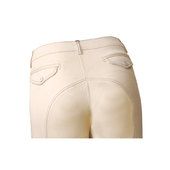 Umbria Equitazione Pantaloni da donna a vita bassa in cotone elasticizzato aderente con cuciture a contrasto