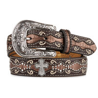 Ariat Girls cintura con stampa coccodrillo e conchos a croce