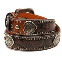 Cintura western ragazza con conchos a cuore e borchie 