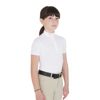 Polo da bambina da concorso slim fit in tessuto traspirante Clara