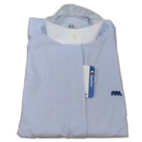 Polo da donna a righine azzurre con manica lunga - ultimo pezzo taglia 44 - M/L