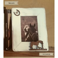 Cornice portafoto in legno con sagoma cowboy/girl