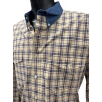 Camicia western in cotone a quadri con colletto in denim - ULTIMO PEZZO - taglia XXL