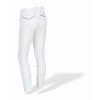 Pantalone Rebecca con fondo elastico - ULTIMI PEZZI -  bianco con cuciture blu