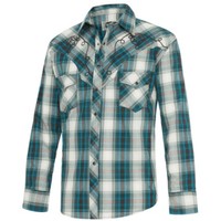 Camicia western in cotone a scacchi Jeff Blue