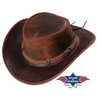 Cappello western in cuoio 