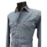 Camicia western Stetson in denim con taschini - ULTIMO PEZZO - taglia M